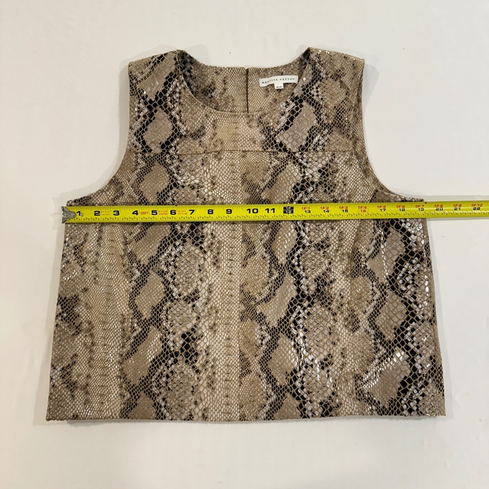 Melissa Nepton Snakeskin Print Sleeveless Shell Top Women Medium Animal - Picture 7 of 8